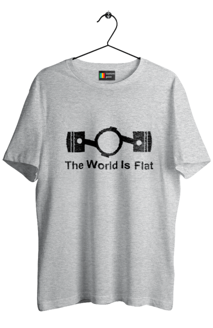 Men`s t-shirt with prints World Flat. Auto, detail. 2070702