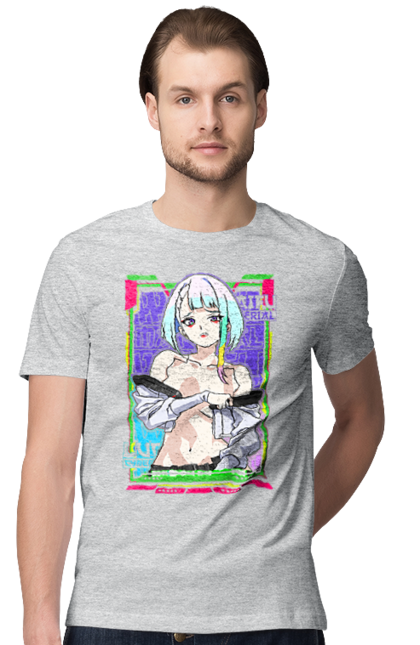 Men's t-shirt with prints Cyberpunk: Edgerunners Lucy. Anime, cd project, cyberpunk, edgerunners, game, lucy, netflix, video game. 2070702