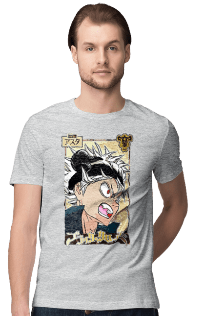 Футболка чоловіча з принтом "Black Clover Аста". Anime, asta, black clover, manga, wizard king, аніме, аста, король магів, манга, чорна конюшина. 2070702