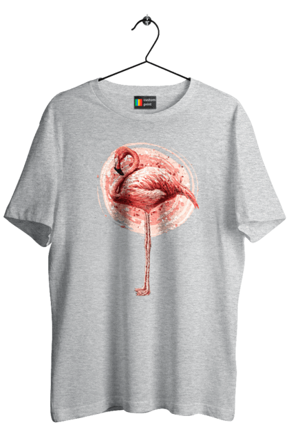 Men`s t-shirt with prints Flamingo Art. Animal, flamingo, pink flamingo. 2070702