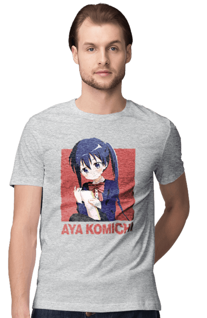 Футболка чоловіча з принтом "Золота мозаїка Ая Коміті". Anime, aya komichi, kiniro mosaic, kinmoza, manga, аніме, ая коміті, золота мозаїка, коміті, манга. 2070702