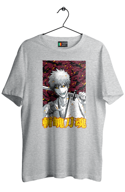 Men's t-shirt with prints Bleach Ichigo Kurosaki. Anime, bleach, ichigo, ichigo kurosaki, manga. 2070702