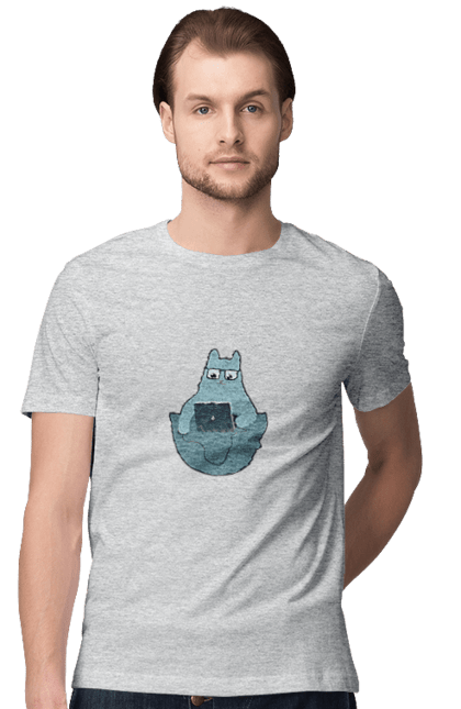 Футболка чоловіча з принтом "Кіт програміст". Angular, c, css, html, it, javascript, jquery, php, python, react, svelt, vue, айтишник, айті, гумор, код, кодувати, прогер, програміст, програмісти, ти ж, ти ж програміст, тиж програміст. 2070702
