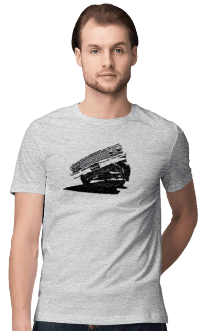 Футболка чоловіча з принтом "Автомобіль". Автомобіль, імпала, класика, лоурайдер, шевроле. 2070702