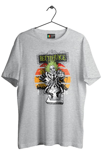 Men's t-shirt with prints Beetlejuice. Beetlejuice, comedy, ghost, horror, movie, tim burton, warner bros. 2070702