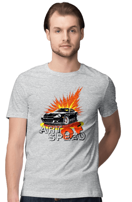 Футболка чоловіча з принтом "Швидкість". Авто, автомобіль, гонка, швидкість. 2070702