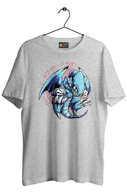 Men's t-shirt with prints Yu Gi Oh! Blue Eyes Toon Dragon. Anime, blue-eyes toon dragon, cards, dragon, game, manga, yu gi oh. 2070702