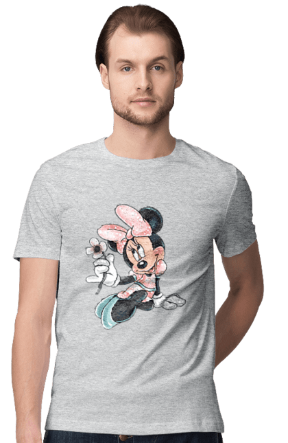 Футболка чоловіча з принтом "Мінні Маус". Mickey mouse, minnie mouse, дісней, міккі, міккі маус, мінні маус, мультфільм. 2070702