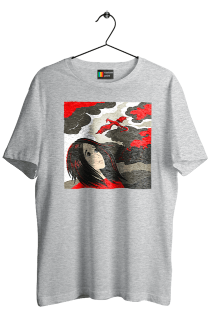 Men's t-shirt with prints Girl and dragon. Dragon, fantasy, romance, young woman. 2070702