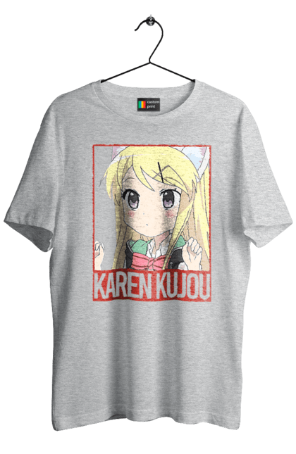 Men's t-shirt with prints Kiniro Mosaic Karen Kujo. Anime, gold mosaic, karen, karen kujo, kiniro mosaic, kinmoza, manga. 2070702