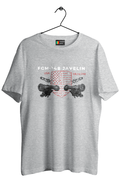 Men`s t-shirt with prints FGM 148 Javelin. Caesar, himars, javelin, nlaw, patriot, weapons, zaluzhny. 2070702