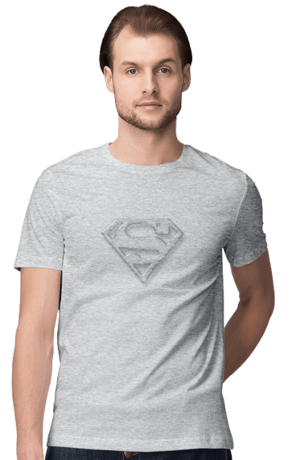 Футболка чоловіча з принтом "Логотип супермена". Емблема, літера s, логотип, логотип супермена, мультфільм, супермен, фільм. CustomPrint.market