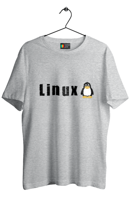 Футболка чоловіча з принтом "Linux". Linux, адміністратор, айті, айтішник, безкоштовна, безкоштовно, вільна, доступність, комерційна, незалежність, операційна система, ос, пінгвін, програміст, програмне забезпечення, свобода, сервер, сисадмін, система, системний адміністратор, софт, текст, чорний. 2070702
