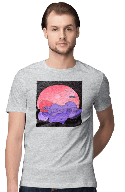 Men`s t-shirt with prints Aliens Girl And Boy. Girl, guy, naked. 2070702