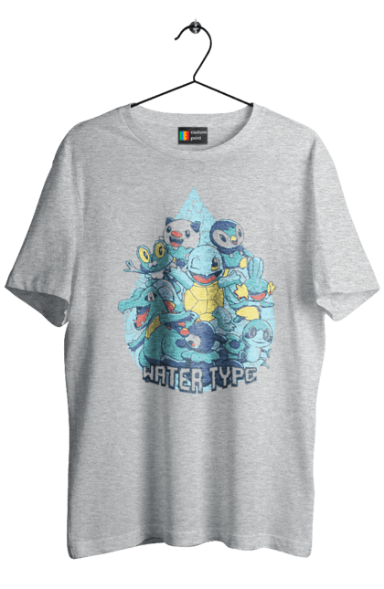 Men's t-shirt with prints Pokemon Squirtle. Anime, games, nintendo, pokemon, pokemon go, squirtle. 2070702