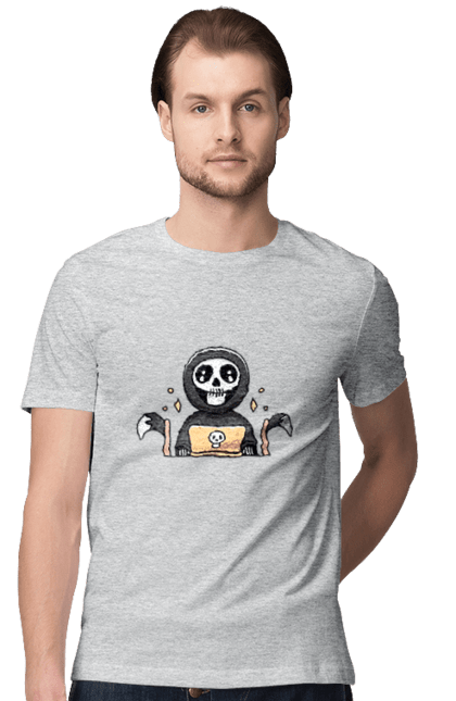 Футболка чоловіча з принтом "Темний розробник програміст". Brain, geek, linux, php, ай ти, ай ті, баг, геймер, гік, гра в кальмара, де баг, код, лаптоп, лінукс, пранк, програміст, розробник, смерть, сміх, смішне, ютер. 2070702