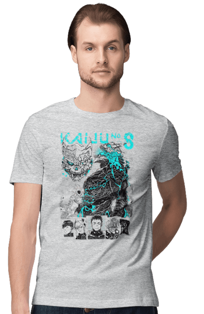 Men's t-shirt with prints Kaiju № 8 Kafka Hibino. Anime, hibino kafka, kafka hibino, kaiju, kaiju 8, kaiju 8, kaiju № 8, manga. 2070702