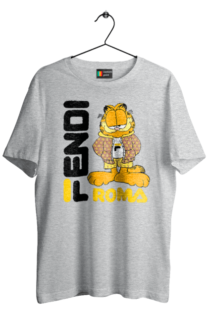 Men's t-shirt with prints Fendi Garfield. Bag, brand, clothes, fashion, fashion house, fendi, garfield, italy, luxury, lvmh. 2070702