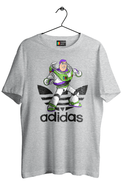 Футболка мужская с принтом Adidas Базз Лайтер. Adidas, buzz lightyear, toy story, адидас, базз лайтер, история игрушек, мультфильм. 2070702