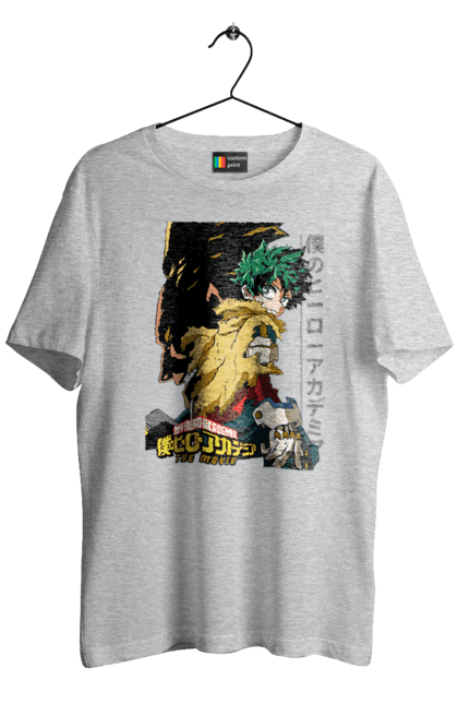 Футболка чоловіча з принтом "Моя академія героїв Мідорія". Izuku, midoriya, my hero academia, аніме, ізуку мідорія, манга, мідорія, моя геройська академія. 2070702