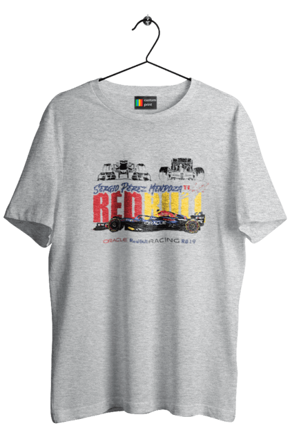 Men's t-shirt with prints Red Bull Racing RB19. Auto, automobile, bolide, car, formula 1, race, red bull, sport. 2070702