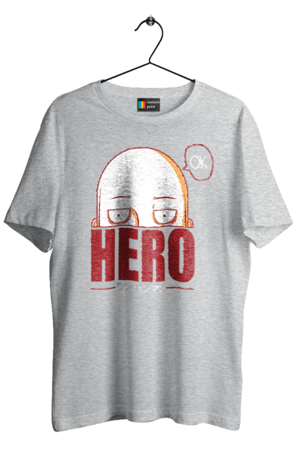 Men's t-shirt with prints One Punch Man. Anime, comedy, manga, one punch man, one punch-man, one-punch man, opm, parody, saitama, superheroes. 2070702