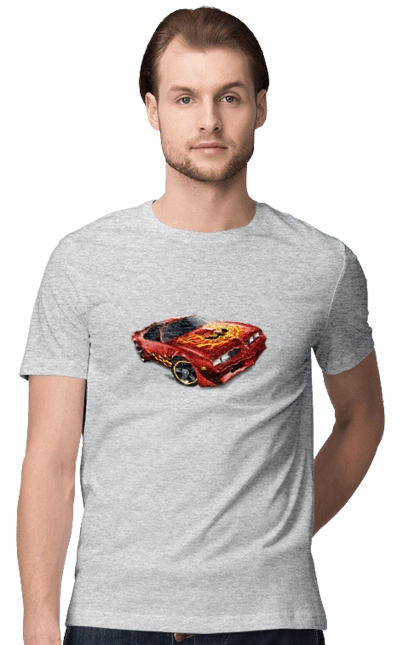 The car is red, high speed