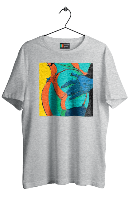 Футболка чоловіча з принтом "Жіноча Попа В Чоловічих Руках". Гола, жопа, ляпас. 2070702