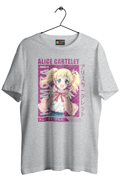 Men's t-shirt with prints Kiniro Mosaic Alice Cartelet. Alice, alice cartelet, anime, gold mosaic, kiniro mosaic, kinmoza, manga. 2070702