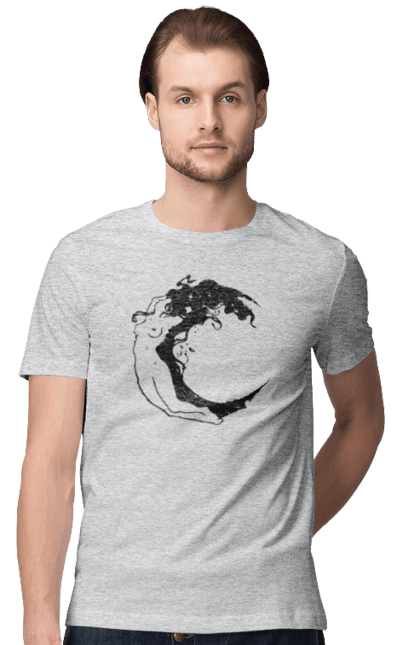 Men`s t-shirt with prints Moon girl. Cosmic, girl, moon, space, stars. 2070702