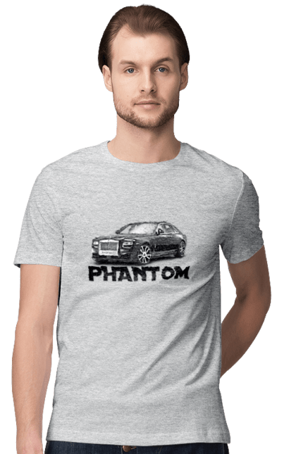Футболка чоловіча з принтом "Рнолс ройс". Авто, автомобіль, люкс клас, ролс ройс, седан, фантом. 2070702