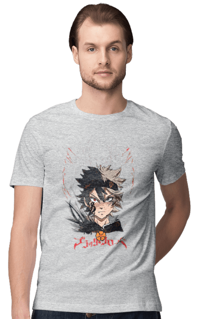 Футболка чоловіча з принтом "Black Clover Аста". Anime, asta, black clover, manga, wizard king, аніме, аста, король магів, манга, чорна конюшина. 2070702