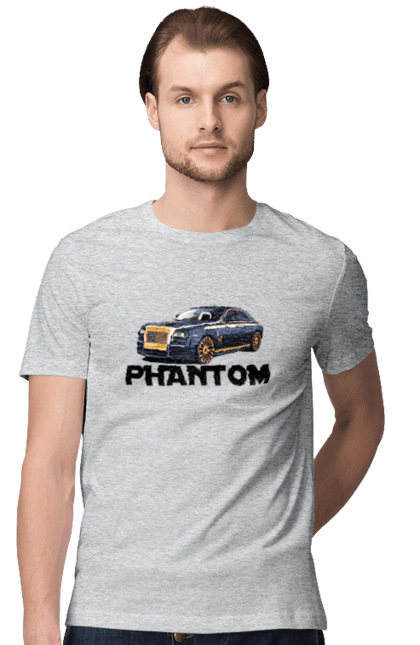 Футболка чоловіча з принтом "Ролс ройс". Авто, автомобіль, люкс клас, ролс ройс, седан, фантом. 2070702