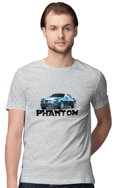 Футболка чоловіча з принтом "Ролс ройс". Авто, автомобіль, люкс клас, ролс ройс, седан, фантом. 2070702