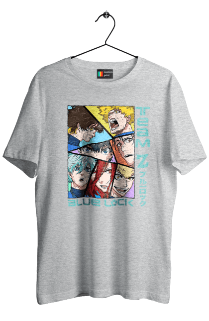 Men's t-shirt with prints Blue Lock. Anime, blue lock, blue prison, manga, sport, sports anime. 2070702