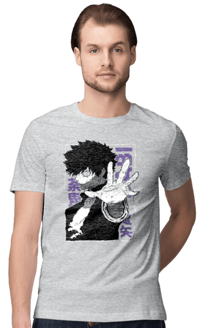 Футболка чоловіча з принтом "Моя академія героїв Дабі". Dabi, my hero academia, todoroki, toya todoroki, академія юей, аніме, дабі, моя академія героїв, тодорокі, тойя тодорокі. 2070702