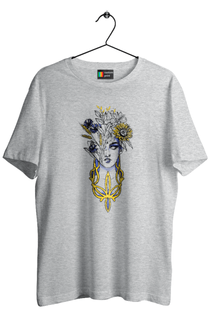 Футболка чоловіча з принтом "Українка". Жінка, соняшник, українка. 2070702