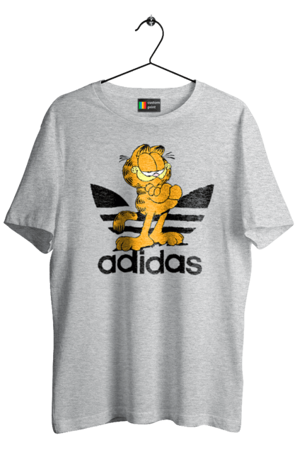 Футболка чоловіча з принтом "Adidas Гарфілд". Adidas, garfield, адідас, гарфілд, голод, кінокомедія, кіт, комедія, фільм. 2070702