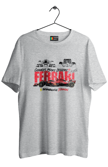 Men's t-shirt with prints Scuderia Ferrari Formula 1. Auto, automobile, bolide, car, ferrari, formula 1, motorsport, race, scuderia ferrari. 2070702