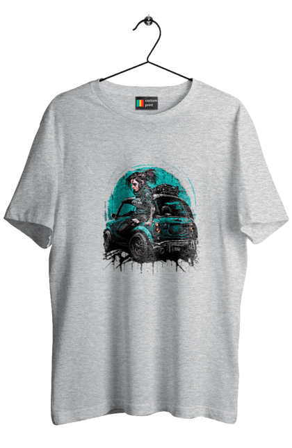 Футболка чоловіча з принтом "Кіберпанк дівчина". Арт, графіка, дівчата, ігри, кіберпанк, малюнок. 2070702