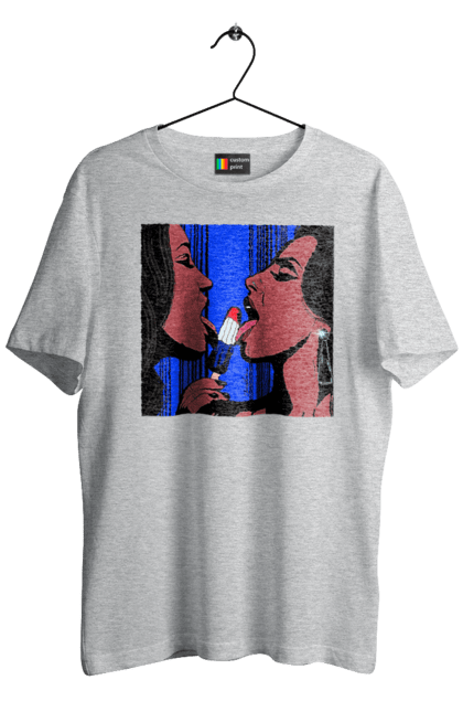 Футболка чоловіча з принтом "Дівчата Лижуть Морозиво". Лізатт, смоктати. 2070702