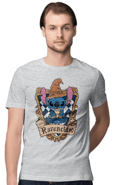 Футболка чоловіча з принтом "Стіч Рейвенклов". Harry potter, hogwarts, ravenclaw, stich, гаррі поттер, когтевран, рейвенклов, стіч, факультет, хогвартс. 2070702