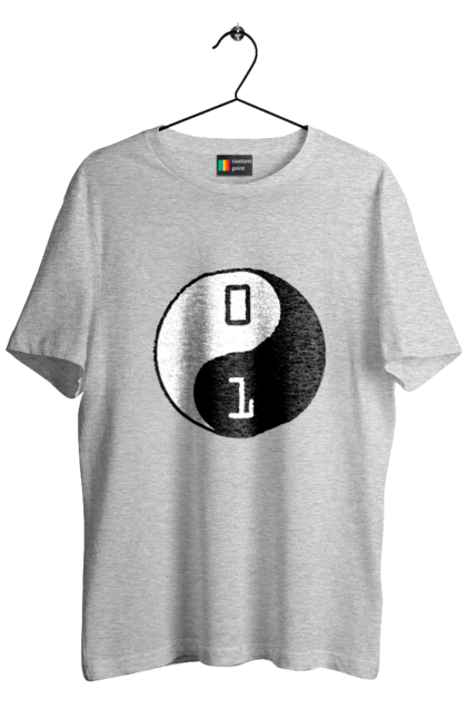 Футболка чоловіча з принтом "Інь Янь". Angular, c, css, html, it, javascript, jquery, php, python, react, svelt, vue, айтишник, айті, гумор, код, кодувати, прогер, програміст, програмісти, ти ж, ти ж програміст, тиж програміст. 2070702