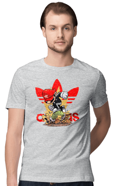 Men's t-shirt with prints Adidas Mario. Adidas, character, game, mario, mario bros, nintendo, super mario bros. 2070702