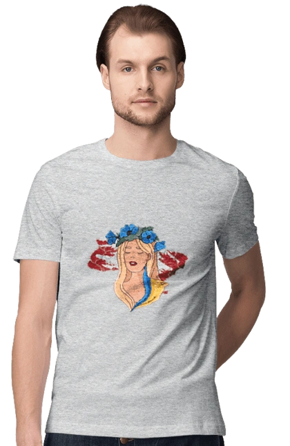 Girl on the map of Ukraine