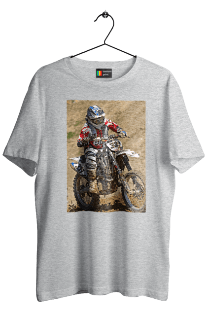 Футболка мужская с принтом МОТОГОНЩИК. Мото, мотогонщик, мотоцикл, спорт, спортсмен. 2070702