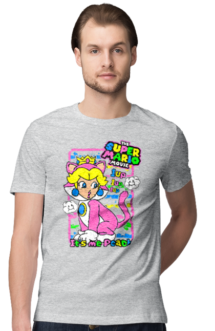 Men's t-shirt with prints The Super Mario Bros. Movie Princess Peach. Character, game, mario, mario bros, movie, nintendo, princess peach, super mario bros. 2070702