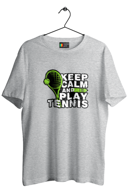 Футболка чоловіча з принтом "Keep Calm And Play Tennis". Keep calm, великий теніс, зберігай спокій, спорт, теніс, тенніс. aslan