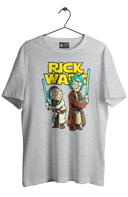 Футболка чоловіча з принтом "Рік та Морті". Rick and morty, star wars, зоряні війни, мультфільм, наукова фантастика, пригоди, рік, рік і морті, трагікомедія, чорний гумор. 2070702