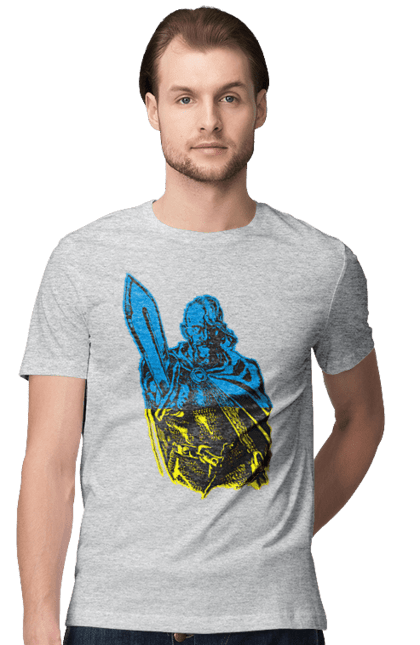 Men's t-shirt with prints Cossack. Cossack, sword, ukraine, warrior. CustomPrint.market